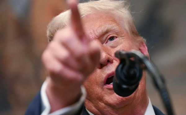 Une attitude du président américain Donald Trump lors de son discours à la Maison Blanche, le 31 juillet 2025. Photo : AFP/Getty Images