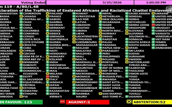 ​Les États-Unis s’opposent à une résolution de l’ONU sur l’esclavage et les réparations