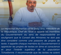 Tchad : Le Président Déby appelle les ministres à la rigueur