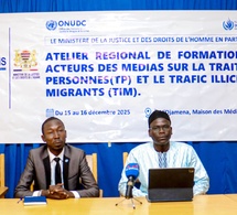 N’Djamena : fin de l’atelier de formation sur la traite des personnes et le trafic illicite de migrants