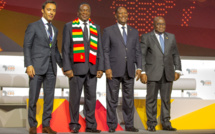 Ben Yahmed Amir, President du Africa CEO Forum, Emmerson Mnangagwa, President du Zimbabwe, Alassane Ouattara, President de Cote d'Ivoire, Akufo-Addo Nana, President du Ghana